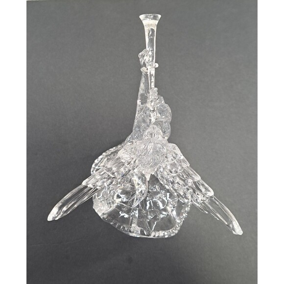 Clear Angel Playing Horn Tree Topper Acrylic Wings Christmas Decor 90s VTG 9.25" - Picture 8 of 10